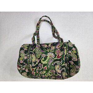 Vera Bradley Quilted Cotton Chelsea Green Paisley Duffel Bag Retired Color